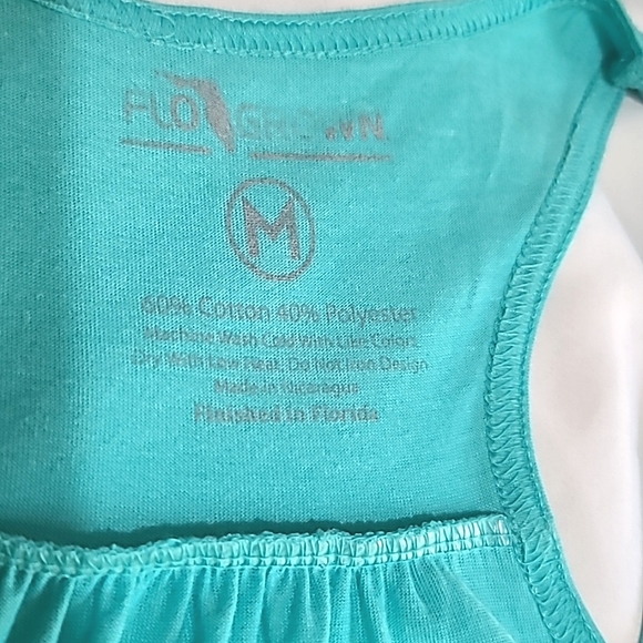 FloGrown Girl Aqua Racerback Tank Top Size Medium - Picture 8 of 15